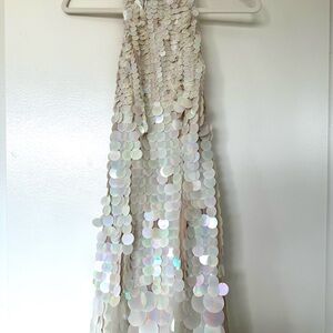 Nasty Gal Iridescent Sequin Halter Backless Dress
